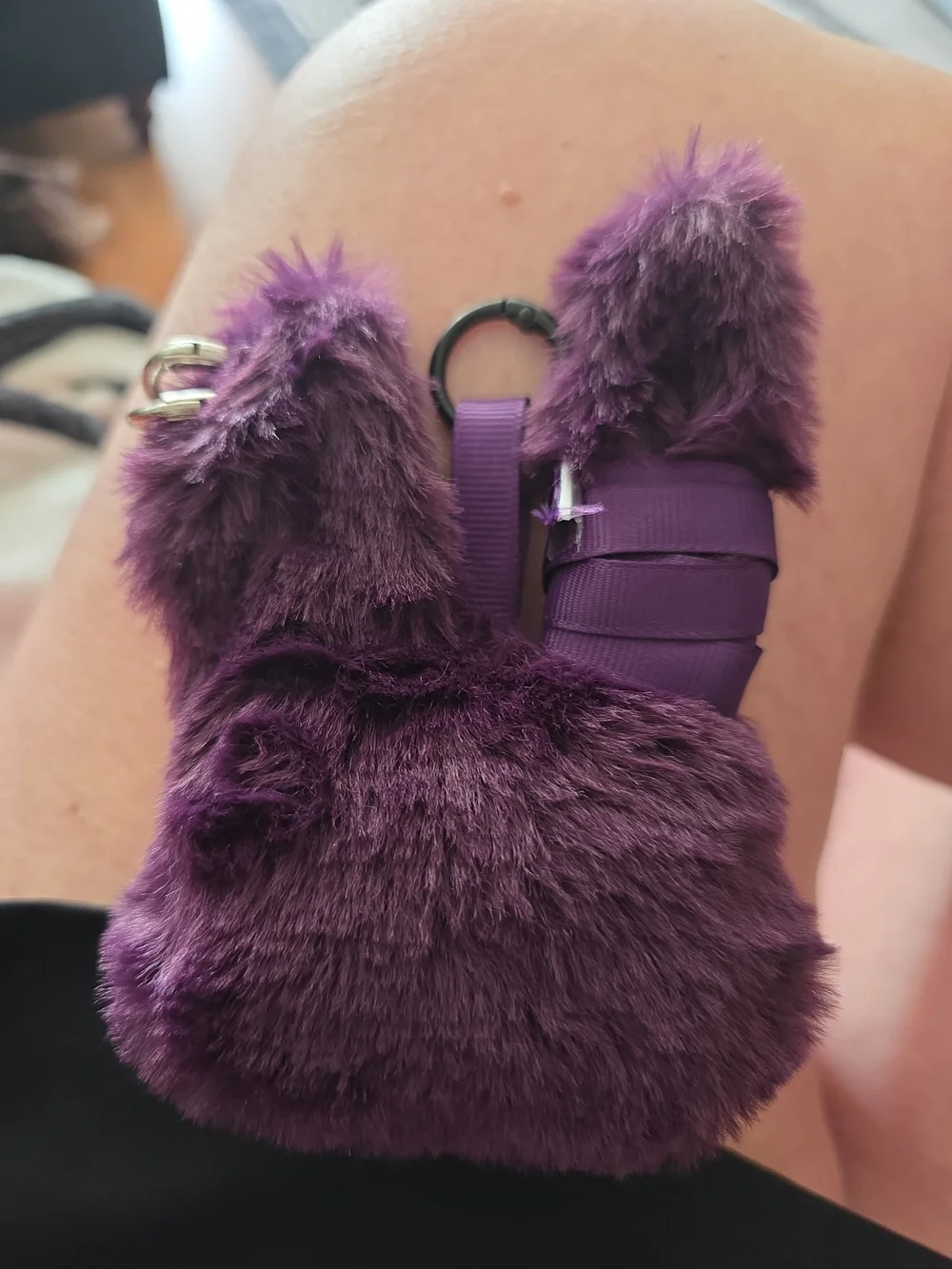 Plush Purple Bunny Bag Charm Keychain – Kids Accessories